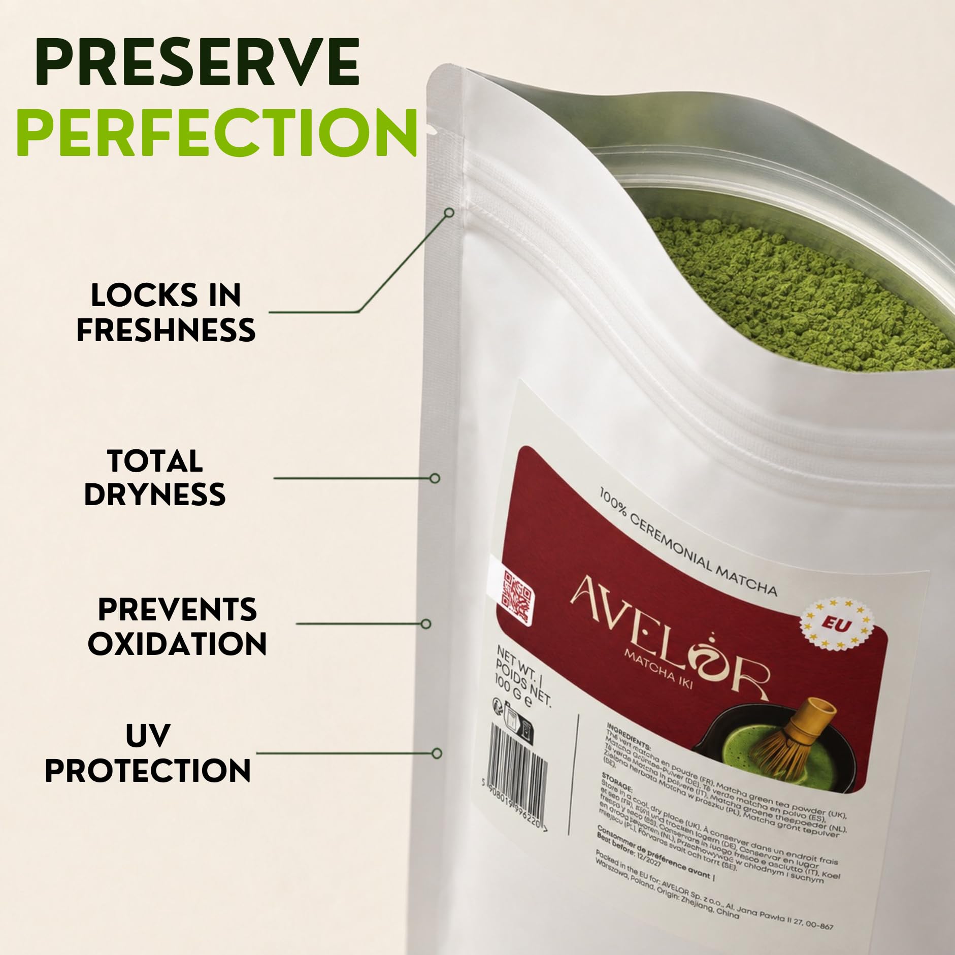 Avelor Iki – Matcha klasy ceremonialnej – HoReCa – 1000 g