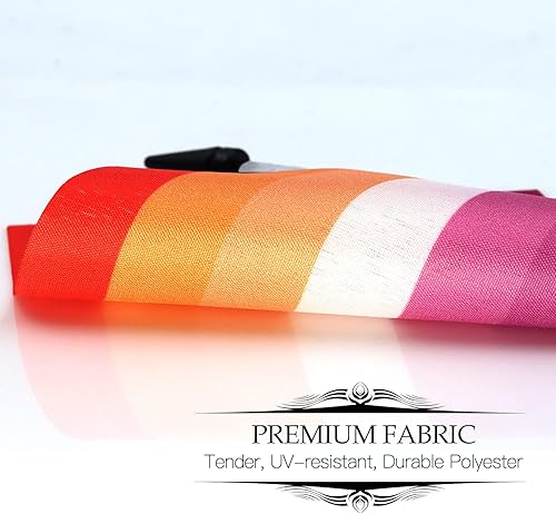 Miniatura 5 de Anley Sunset Lesbian Pride Deluxe - Juego de banderas de escritorio en miniatura de 6 x 4 pulgadas con poste sólido de 12 pulgadas, color vivo y