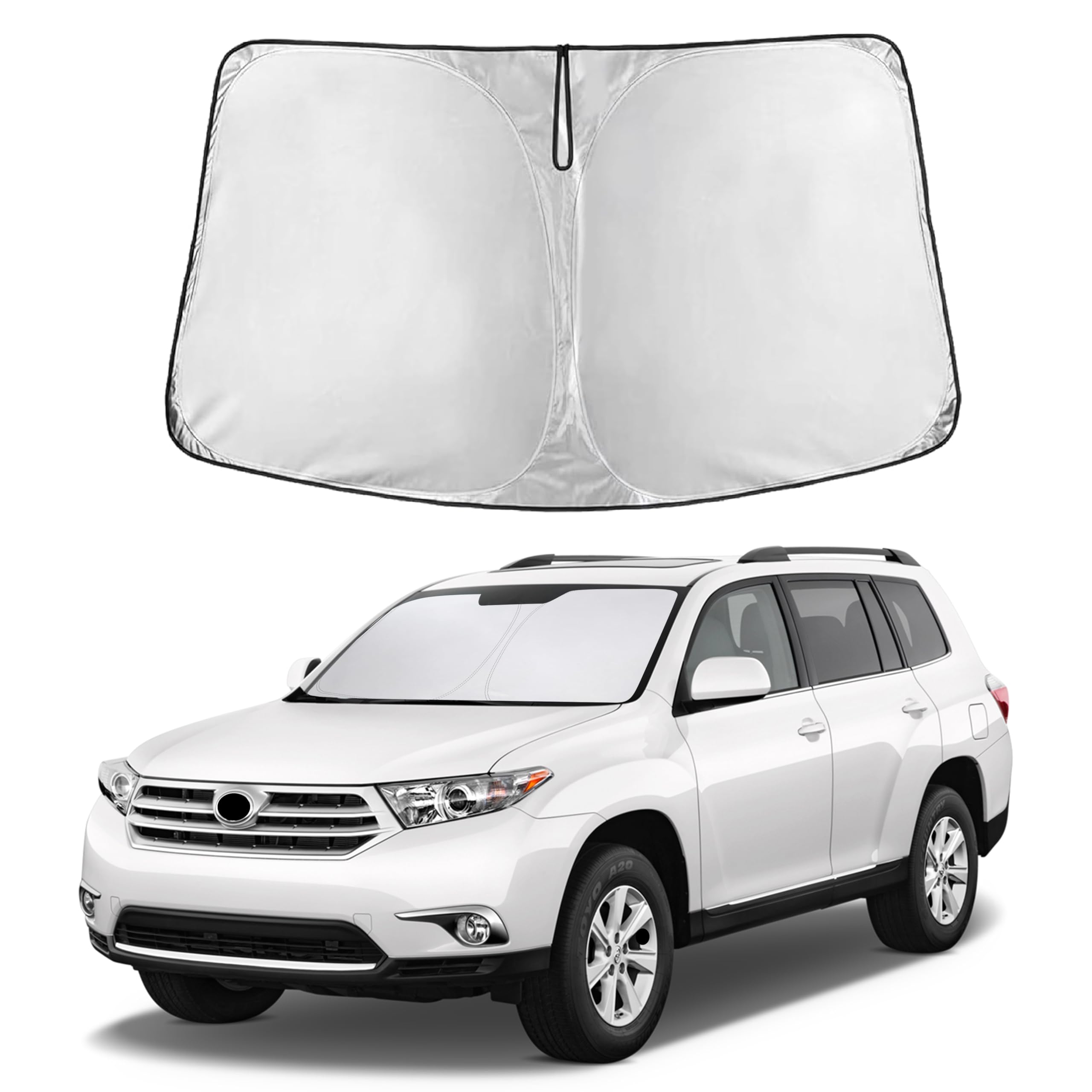 EcoNour Windshield Sunshade Compatible for Toyota Highlander 2008-2012 2013