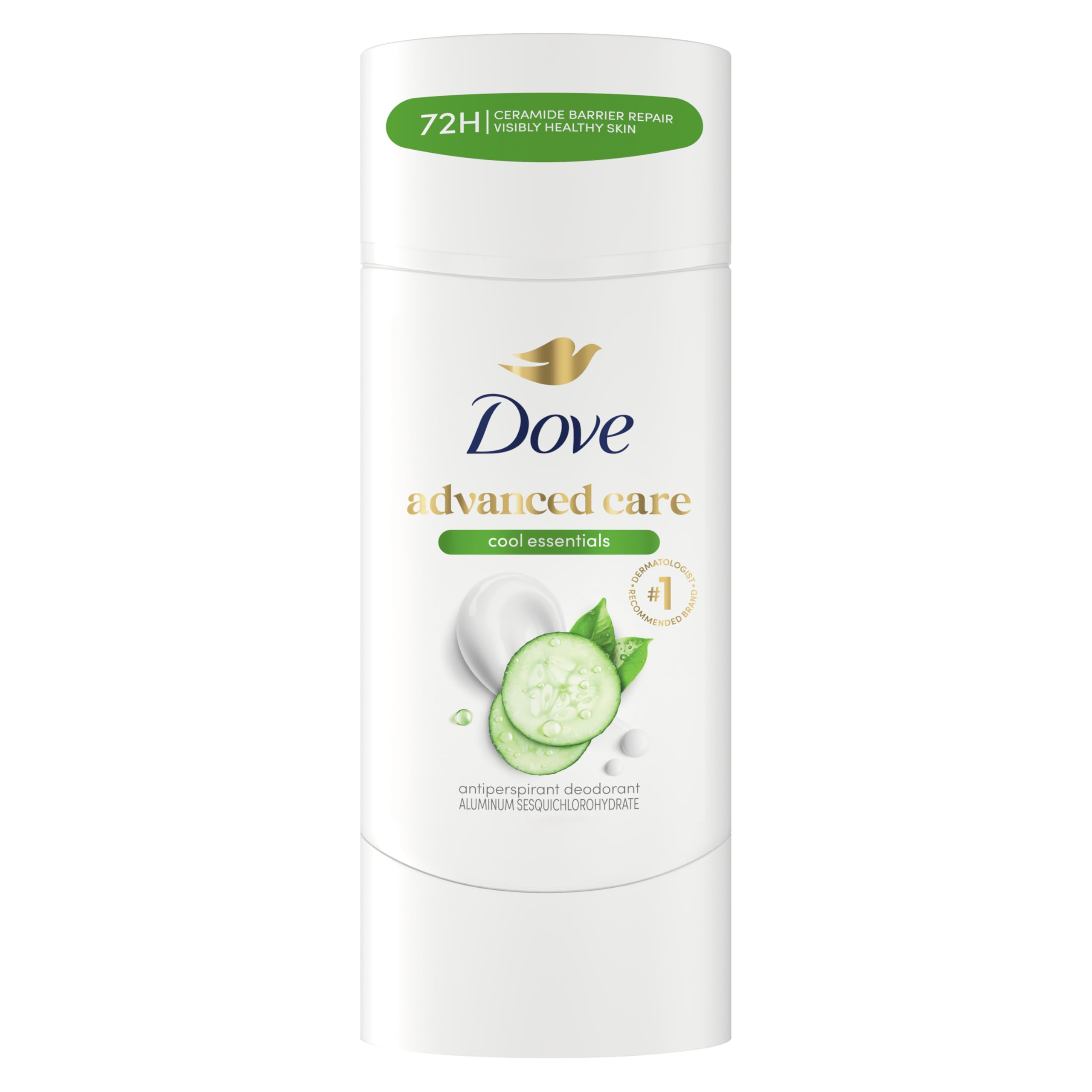 Dove Advanced Care Antiperspirant Deodorant for Women Cool Essentials 72 Hour Sweat & Odor Protection 2.6 oz, 2.6 Ounce (Pack of 1), Lavender