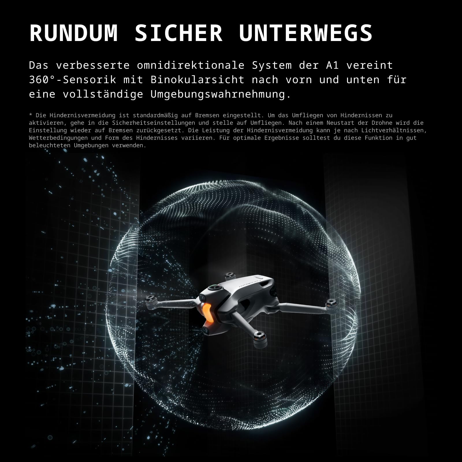 Antigravity A1 Explorer-Bundle (3 Akkus) – 8K 360°-Drohne für immersives Fliegen, Point-to-Fly-Steuerung, Hindernisvermeidung, 249 g & klappbar, Deep Track, Auto-Rückflug, 10 km Reichweite, Auto-Edit