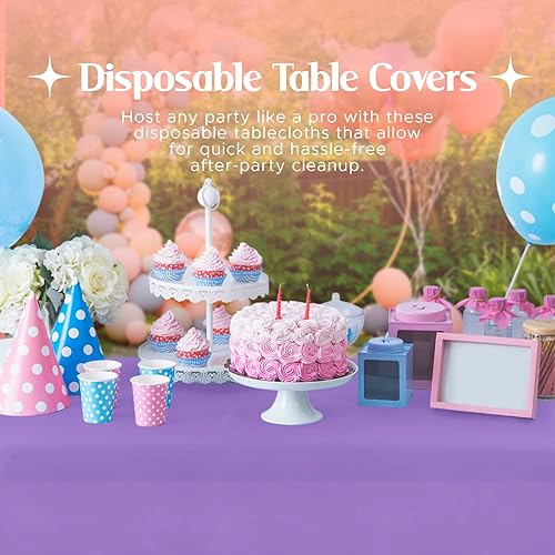 Miniatura 3 de Mountclear Manteles de plástico desechables para fiestas, Paquete de 12 manteles redondos de 84 pulgadas para mesas de interiores y exteriores