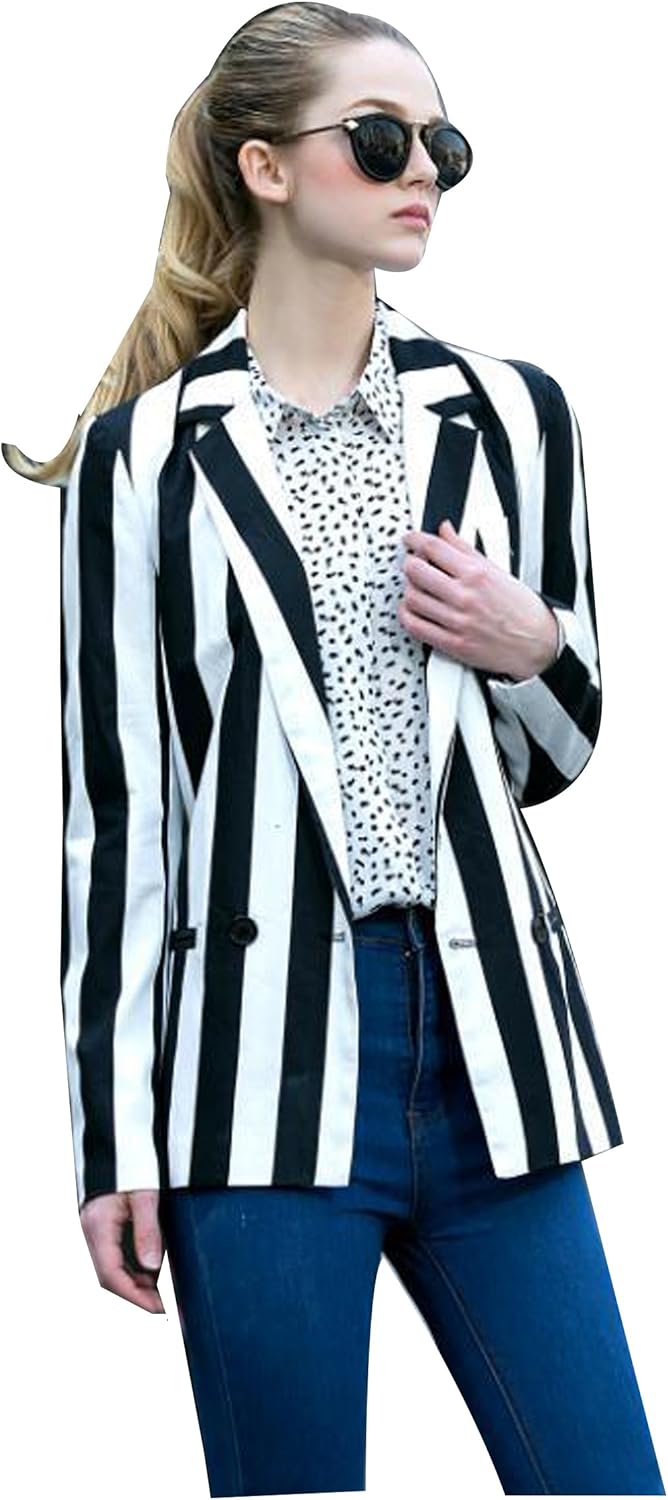 Black and white striped blazer beetlejuice Clearance