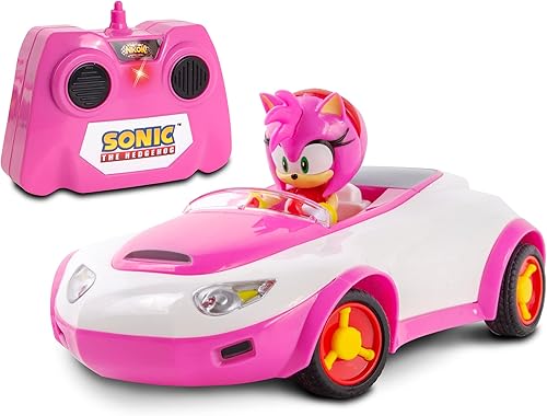 Sonic Team Racing RC: Amy Rose - NKOK (683), coche a control remoto a escala 1:28 de 2.4 GHz, diseño compacto de 6.5 pies, con licencia oficial de