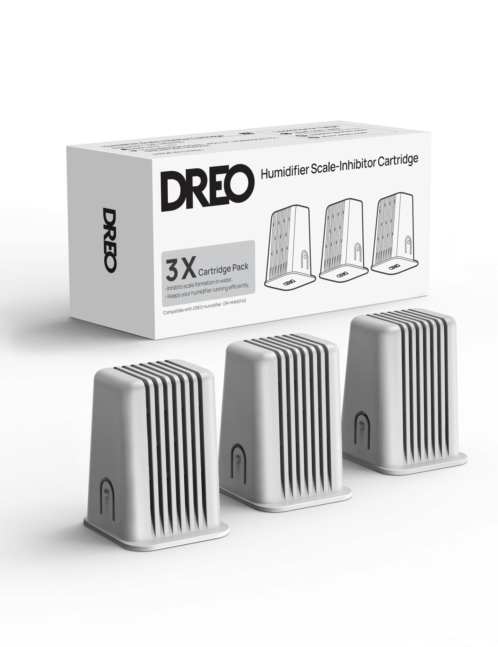 DREO Scale-inhibitor Cartridge 3-Pack for Evaporative Humidifier, Compatible with DREO Humidifier 774S, Improve Water Quality, Healthier Mist Output, Eliminate White Dust, Easy to Clean, Replaceable