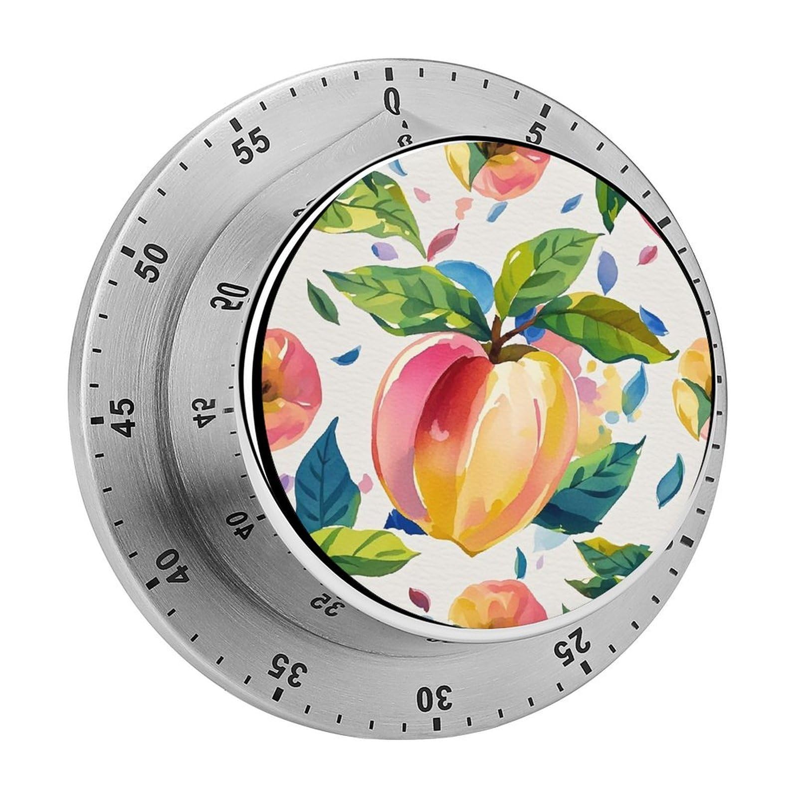 Temporizador de cocina sin baterías de 60 minutos con alarma magnética de melocotón