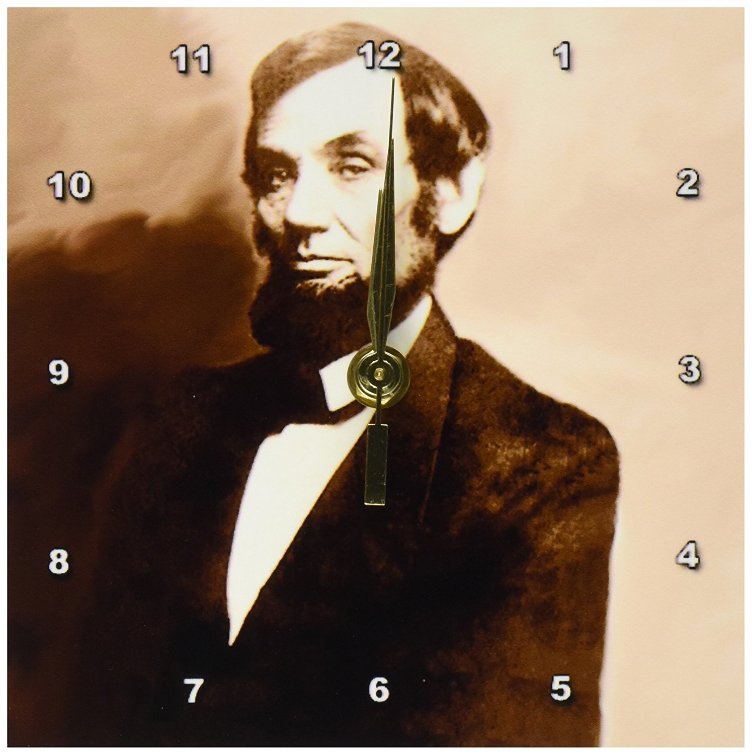 3dRose LLC Abraham Lincoln Desk Clock, 6 by 6-Inch
