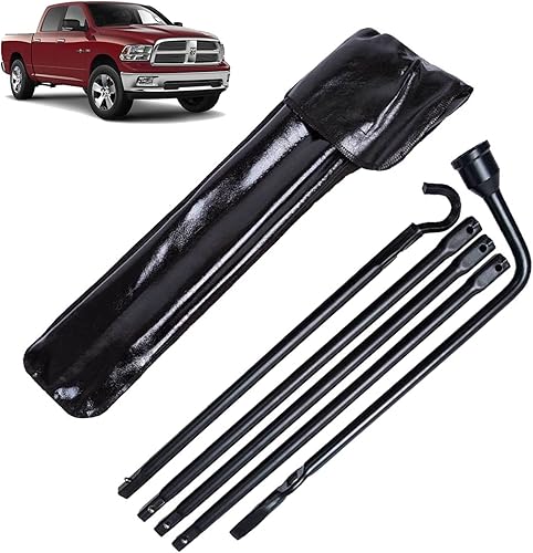 Banas Neumático de repuesto de herramientas de reparación para Dodge Ram 1500 extensión Lug Llave Herramientas OEM Kit de reemplazo (Compatible con: