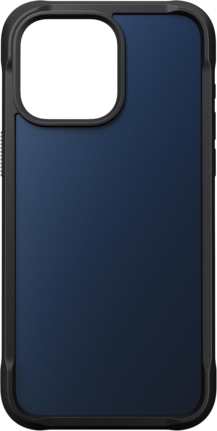 NOMAD Rugged Case | for iPhone 15 Pro Max | Polycarbonate Protective Case with TPU Bumper | Matte PET Back | MagSafe Compatible | Atlantic Blue