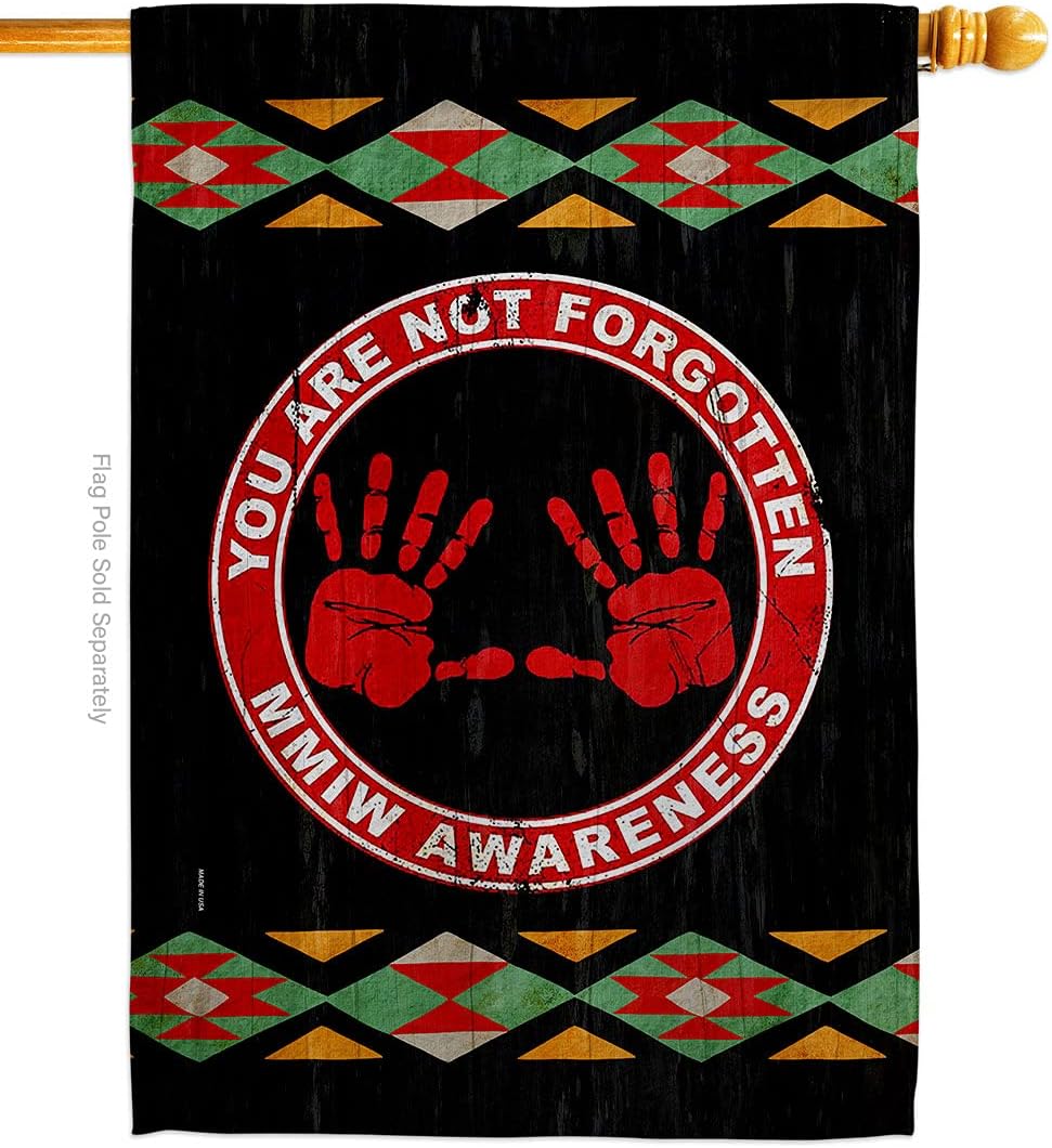 MMIW Awareness House Flag Support Cause BLM Anti Racism Justice Revolution Movement Equality Social Decoration Banner Small Garden Yard Gift Double-Sided, Made in USA