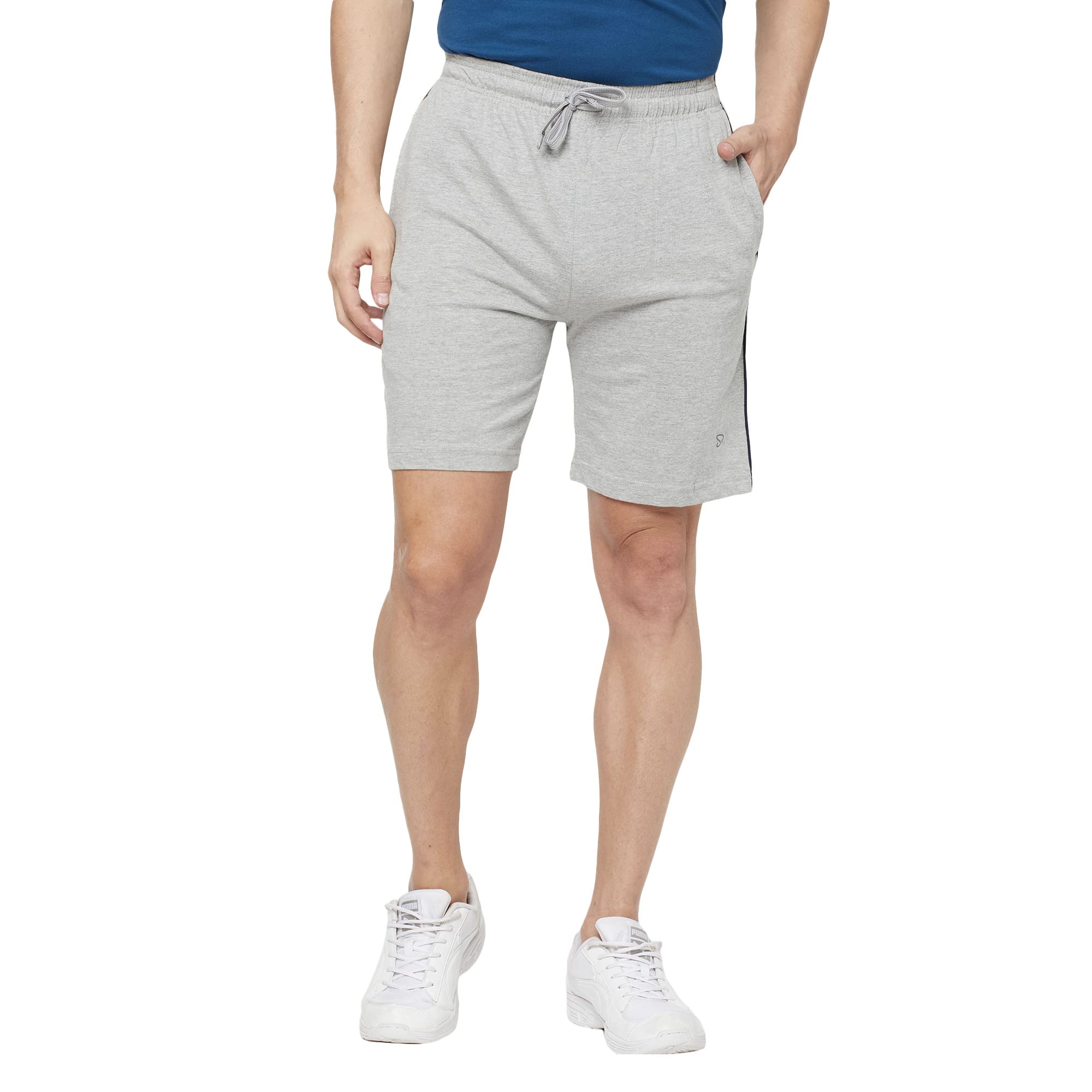 sporto Men's Casual Cotton Lounge Shorts, Regular Fit with Zipper Pockets-picture-32