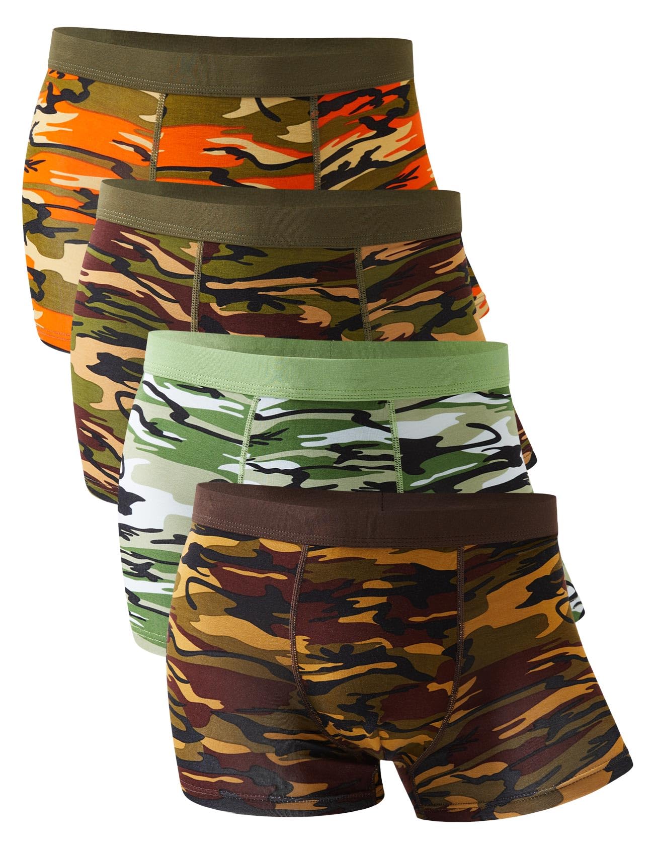 Men's Underwear Soft Bamboo Boxer Briefs Stretch Trunks Pack