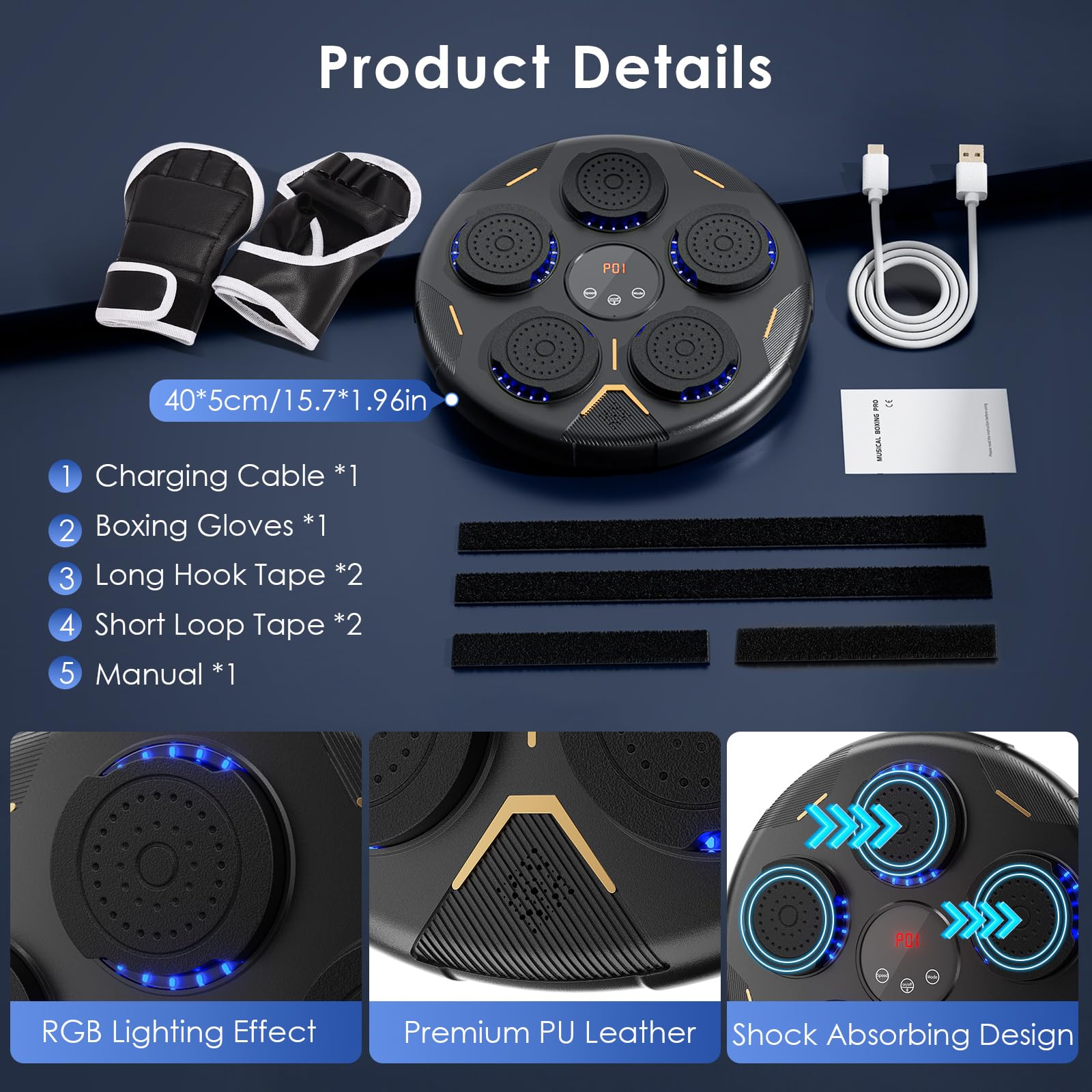 Music Boxing Machine - LED Boxwand Mit Bluetooth, 9 Geschwindigkeiten