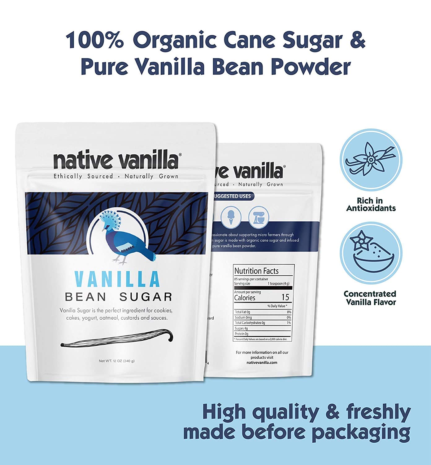 Native Vanilla – Bakers Kit - All Natural Vanilla Bean Paste, Pure Vanilla Extract, Organic Vanilla Bean Sugar and 100% Pure Ground Vanilla Bean Powder (Combo Pack) – Made with Real Vanilla Beans