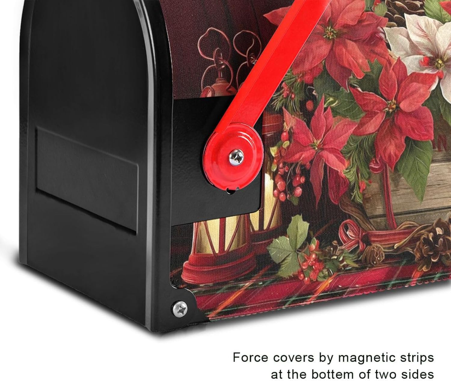 ALAZA Bouquet of Poinsettias Mailbox Covers Standard Size Magnetic Post Box Cover for Garden Yard Decor 21x18 Inches