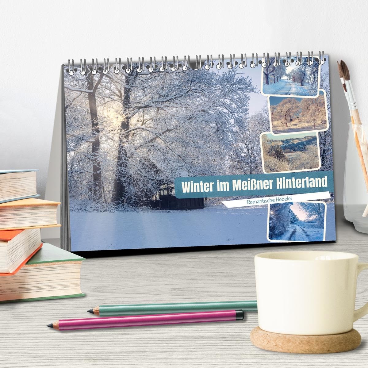 Winter im Meißner Hinterland (Tischkalender 2026 DIN A5 quer), CALVENDO Monatskalender: Tiefer Winter im idyllischen Hinterland von Meißen