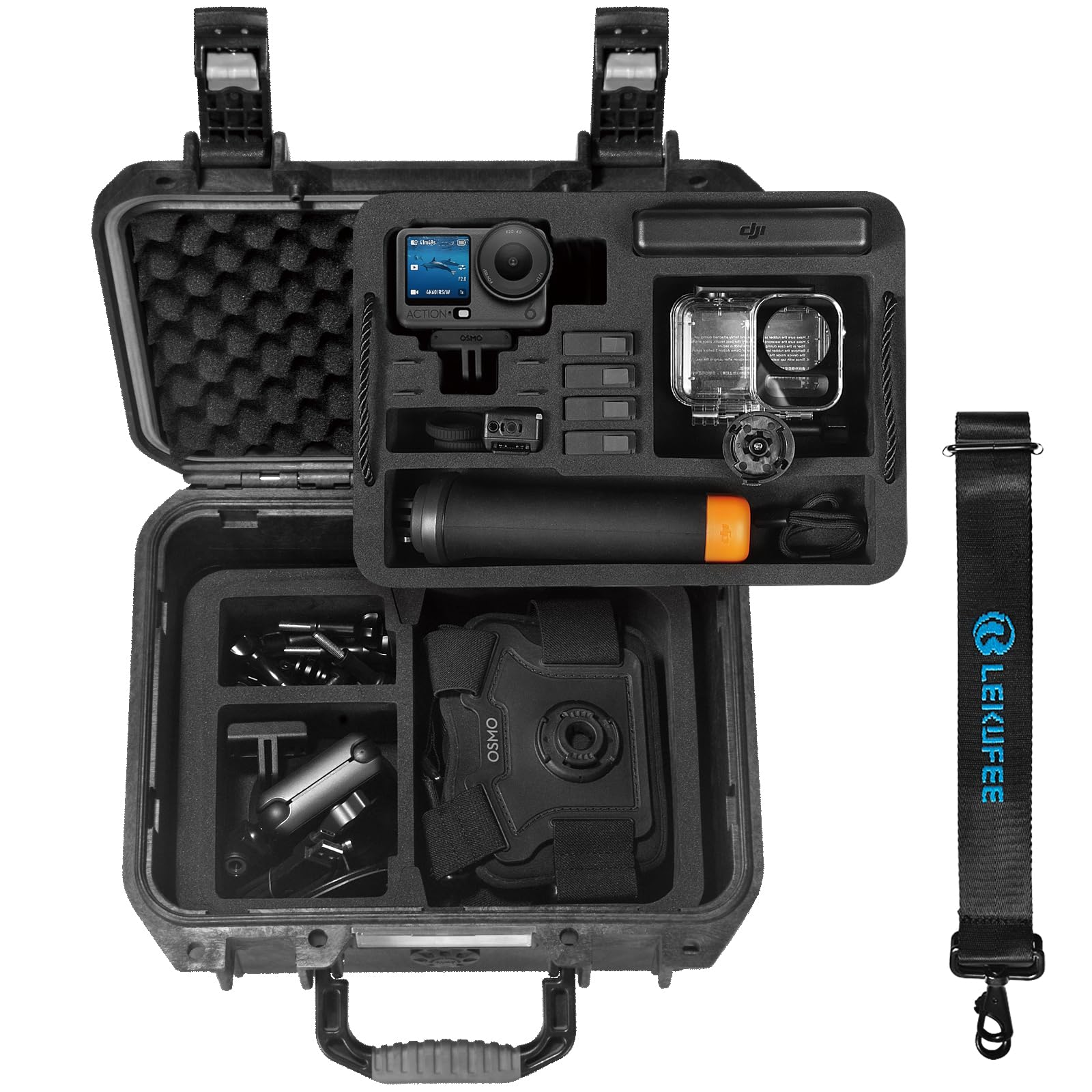 LEKUFEE Étui Rigide Étanche pour DJI Osmo Action 6/5 Pro/4/3 Caméra