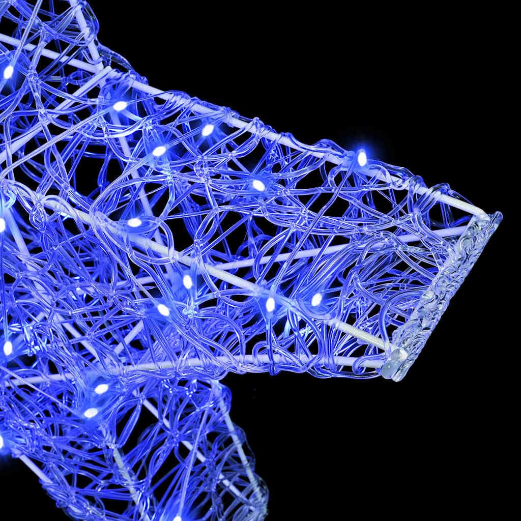 Estrella 3D de acrílico con 50 LED, azul, 55 x 53,5 x 10 cm, alimentado por USB, mando a distancia, decoración para árbol de Navidad, decoración para interior y exterior protegido