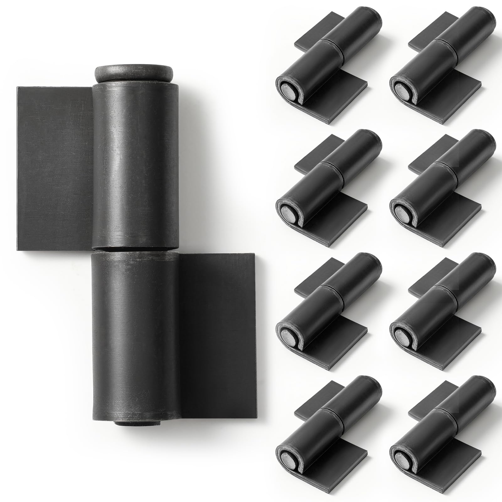 View 1 of *Box damaged* Zonon 8 Pcs 3-1/4" x 1-5/8" Heavy Duty Weld on Gate Hinges Weldable Barrel Style Steel Hinges Detachable Pin 4 Gauge Thick for Trailer Garage Industrial Doors Metal Driveway Gate