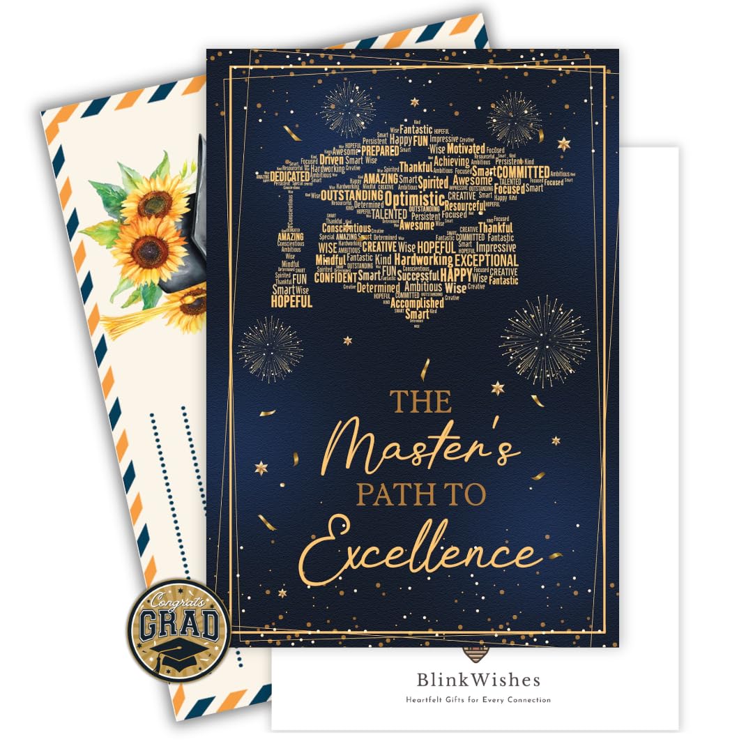 grad cards to companies BlinkWishes Masters Graduation Card, Congratulations Masters Degree Graduation Card 2026, Elegant with Envelope and Seal : Office Products Elite 2 Boxing Glove (Size):12oz Yu-Gi-Oh! Trading Card Game Sleeved Booster Box