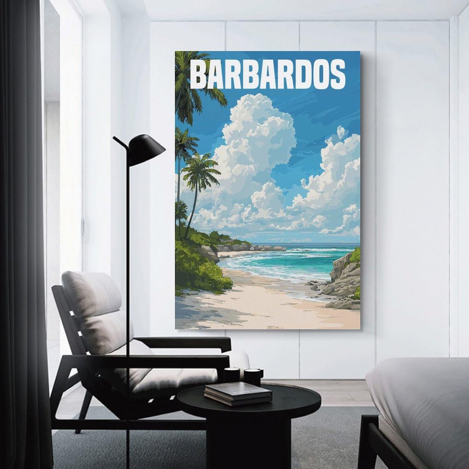 Junmoney Decorative Canvas Print Barbados Caribbean Travel, 08x12inch(20x30cm), for Entrance Spaces, Stair Walls Or Halls, A Neat Decor Update for Hallways