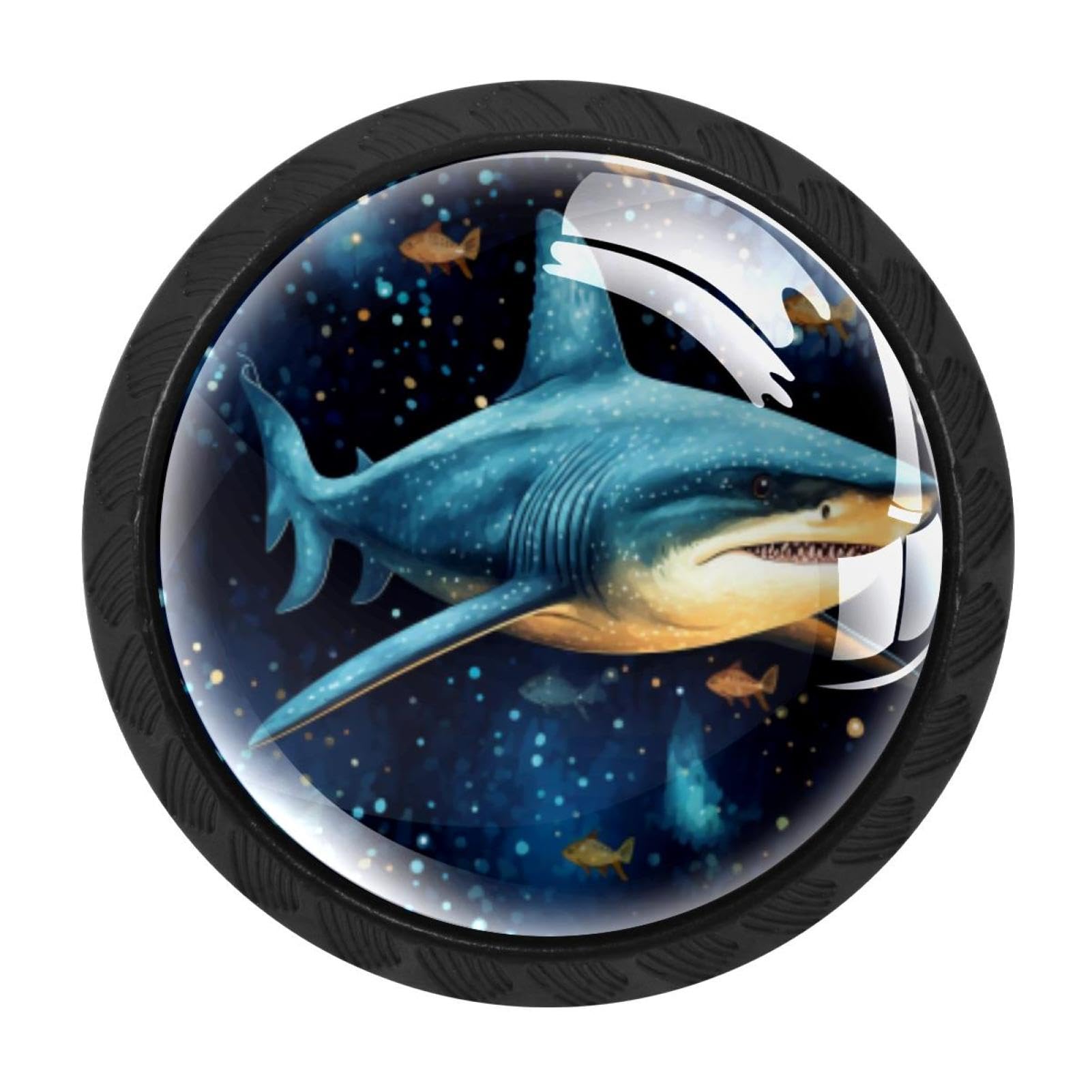 CHENZZZZ 4 Pack Starry Sky Shark Drawer Knob Cabinet Hardware