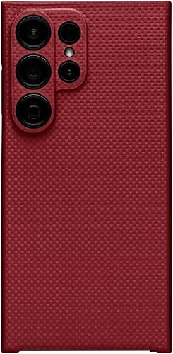 Latercase Funda para Galaxy S24 Ultra, carmesí, funda delgada y duradera, fibra 