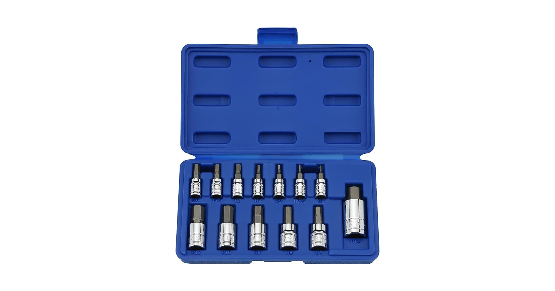 NEIKO 10074A Metric Hex Bit Socket Set | 13-Piece Set | S2