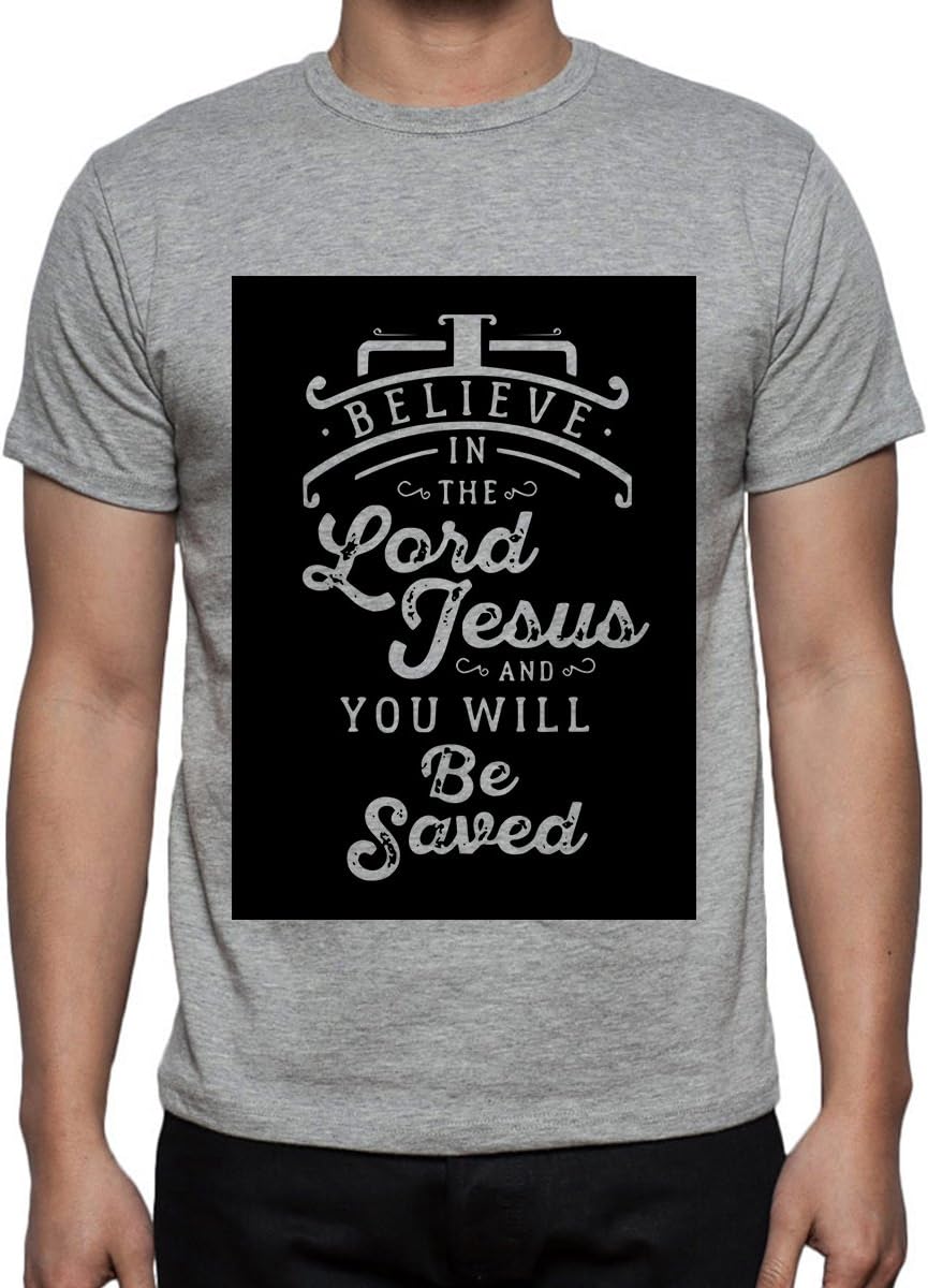 Caseria Men's Cotton Printed T-Shirt -Lord Jesus | 100% Cotton | Half Sleeves | Regular Fit | Printed | Round Neck | Graphic T Shirt