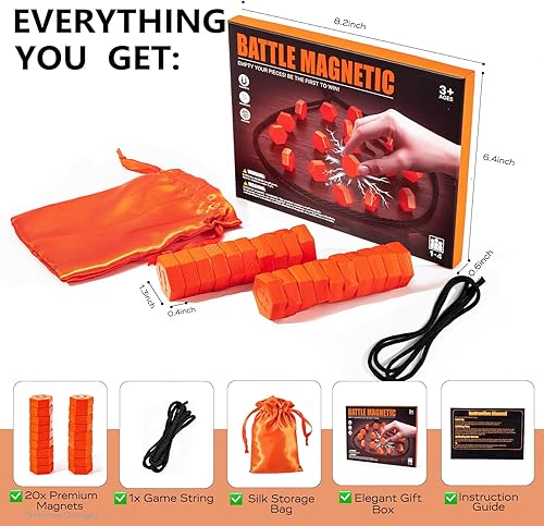 Miniatura 6 de Juego de ajedrez magnético de 20 piezas con piedras texturizadas y cuerda  Juego estratégico de pie para niños y adultos  Juego de rompecabezas de