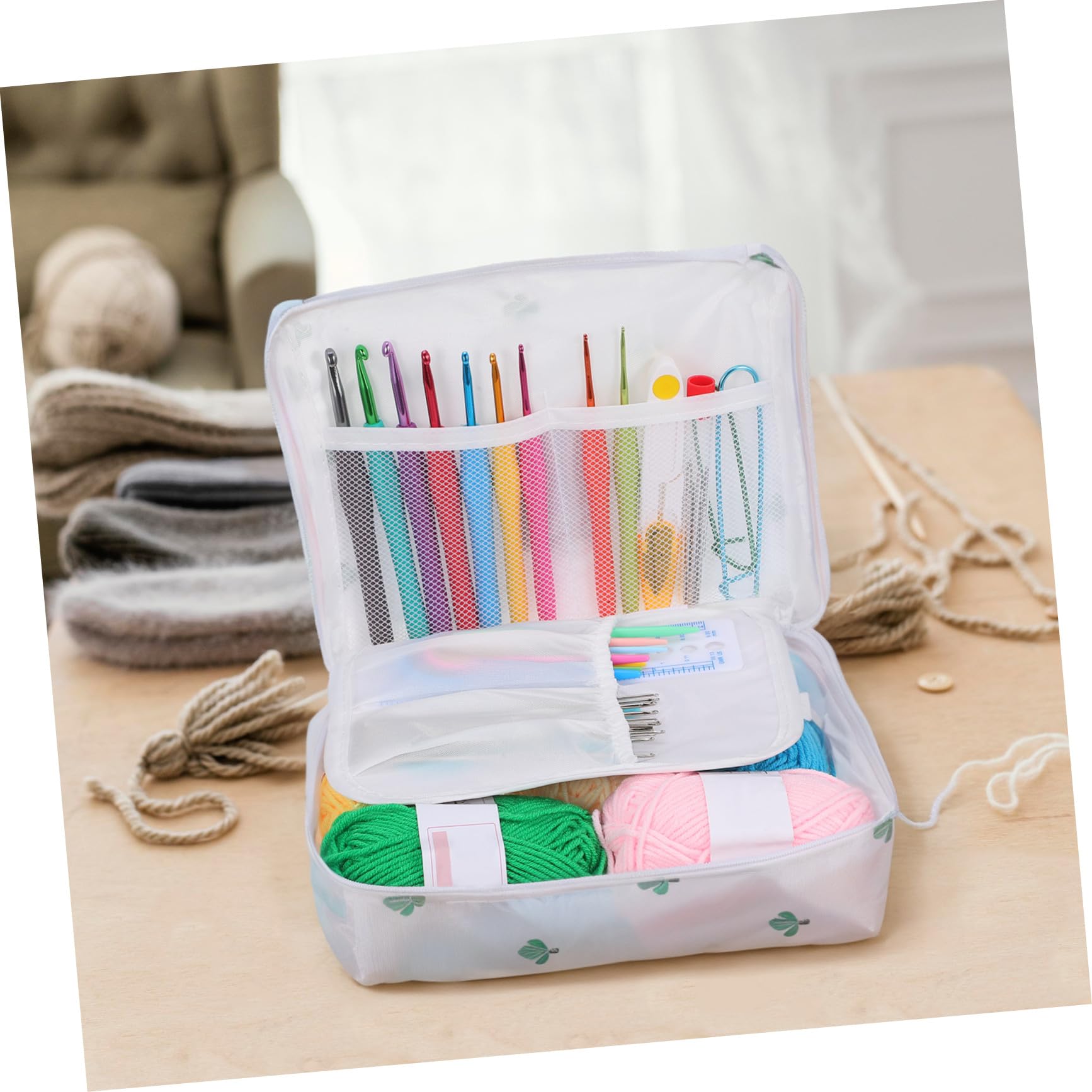 Beatifufu Uncinetti per Principianti con e Kit Completo di Strumenti Resistenti Organizzato in Pratica Borsa da Trasporto per Lavori Maglia Creativi e Regalo Originale