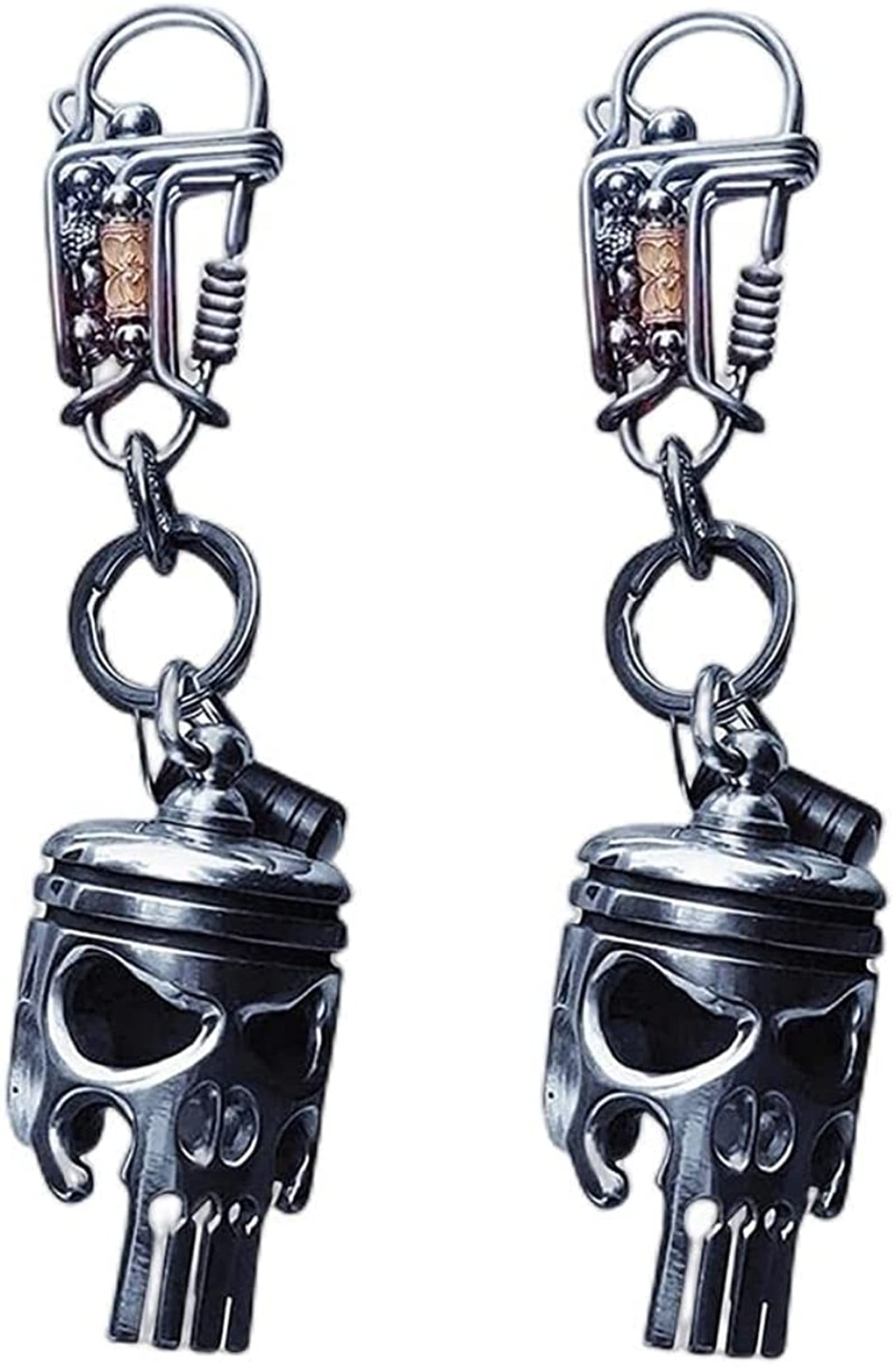 Piston Art Keychain,Creative Auto Parts Keyring,Mini Skull Key Ring Engine Piston Model Keychain