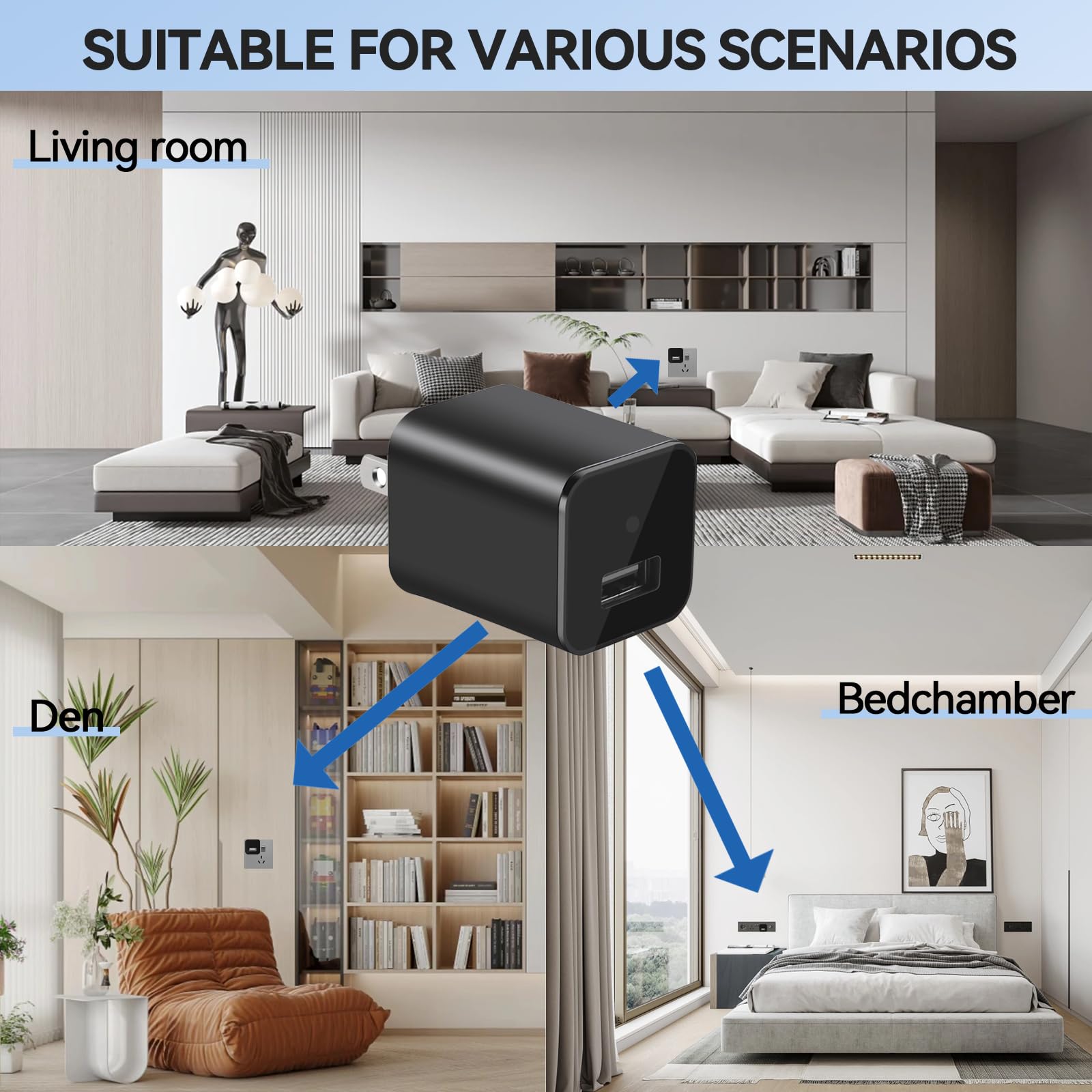 Spy Camera Charger Hidden Camera HD1080P Best Mini Spy Camera USB