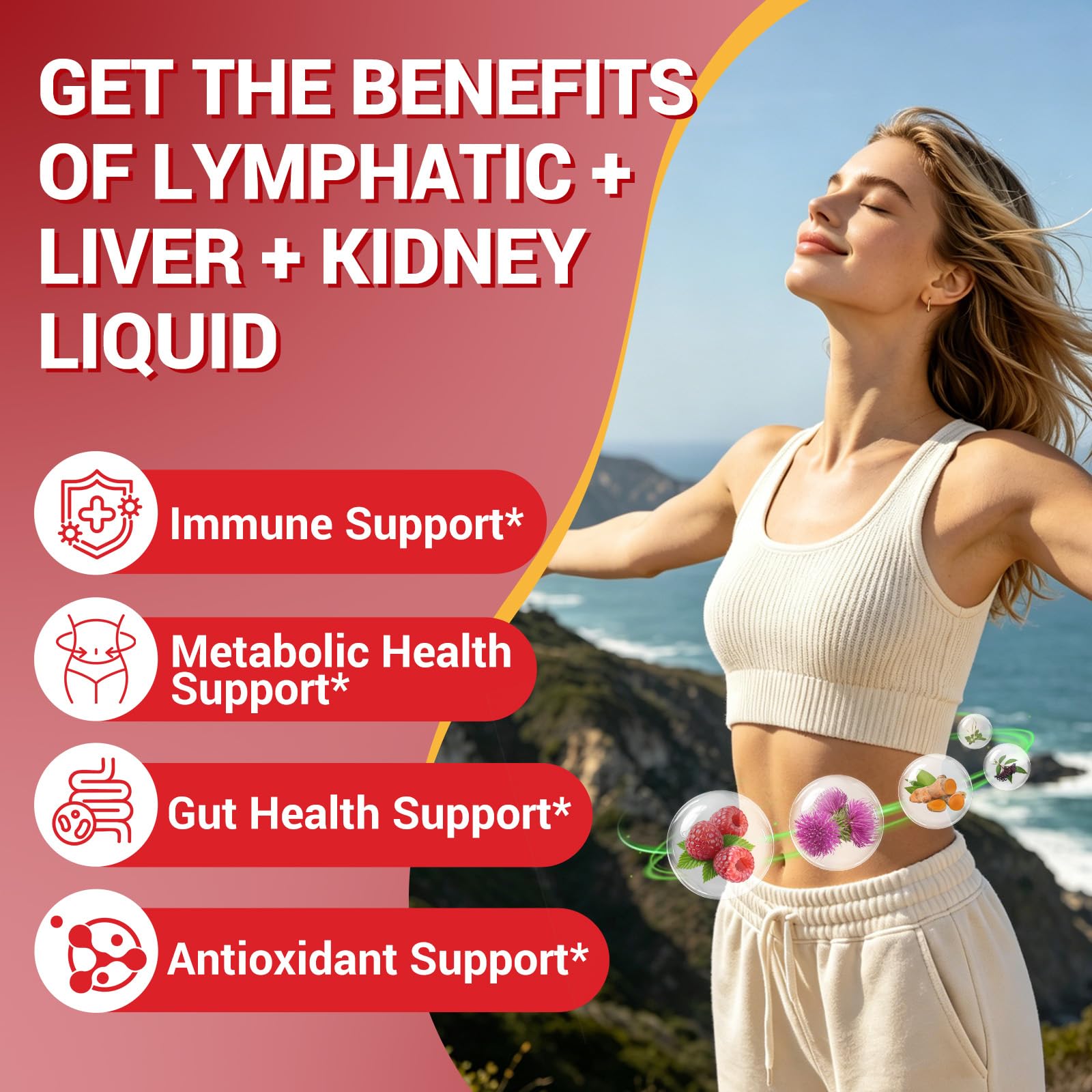 32-in-1 Kidney & Liver, Lymph Cleanse Detox & Repair Drops with Cranberry, Milk Thistle, Chanca Piedra for Lymphatic Drainage, Kidney & Live, Urinary Tract Support, Mixed Berry Flavor, 2 Fl Oz — Amazon image 4