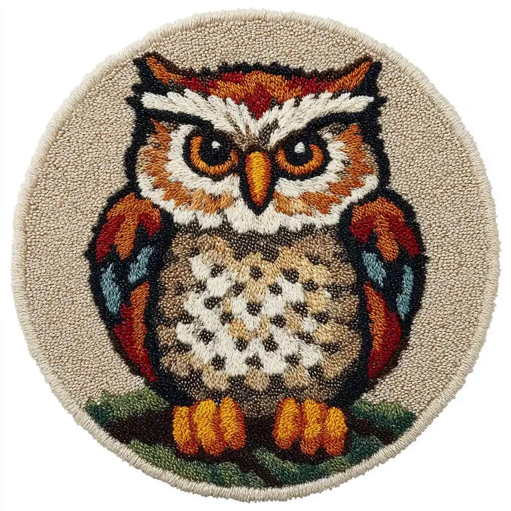 Latch Hook Craft Kit Rug Owl 50X50Cm