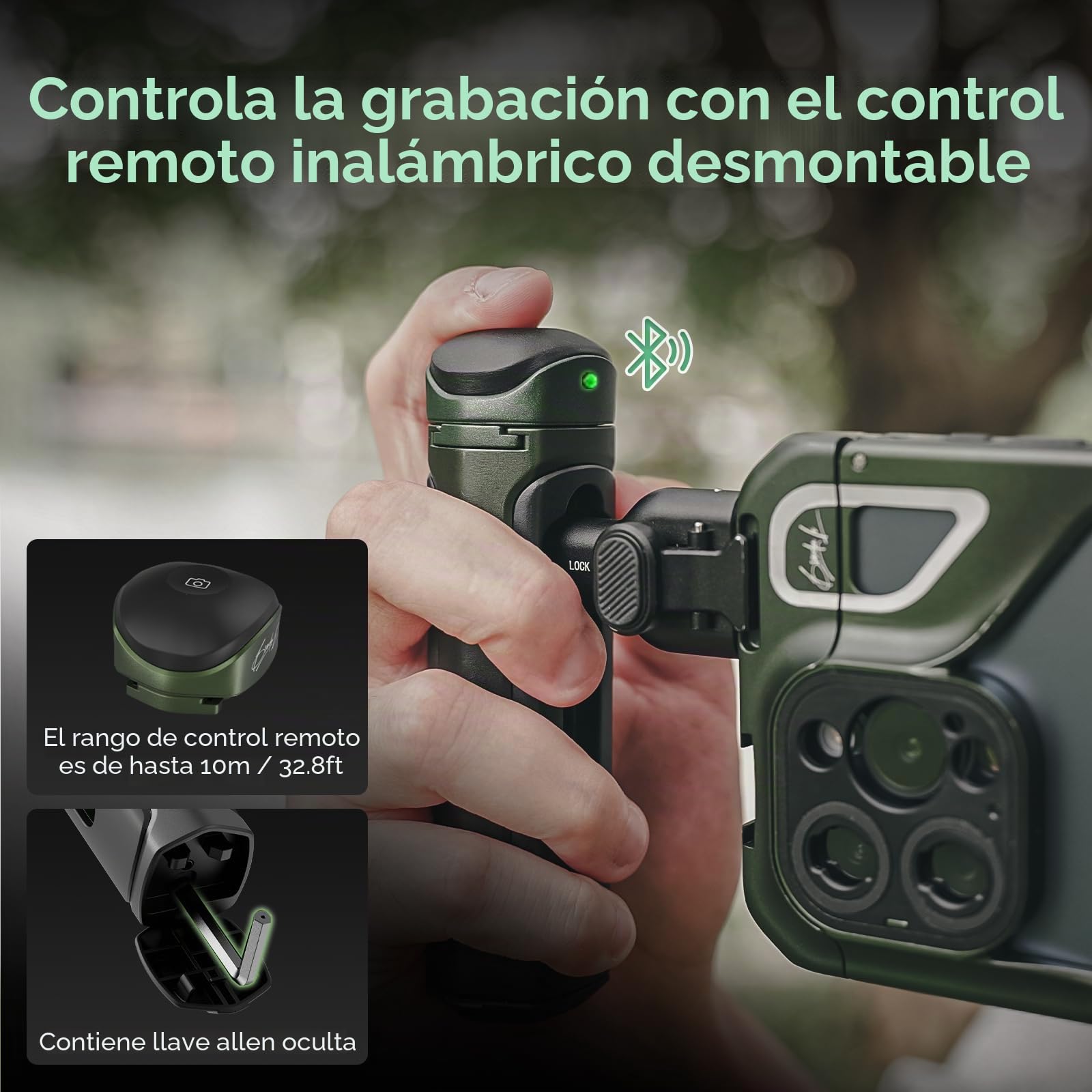 SMALLRIG x Brandon Li Kit de Video Móvil para iPhone 15 Pro MAX con Manijas de Liberación Rápida Inalámbricas, Filtro VND Magnético de 67 mm Mejorado, Adaptador de Filtro de 67 mm - 4407B