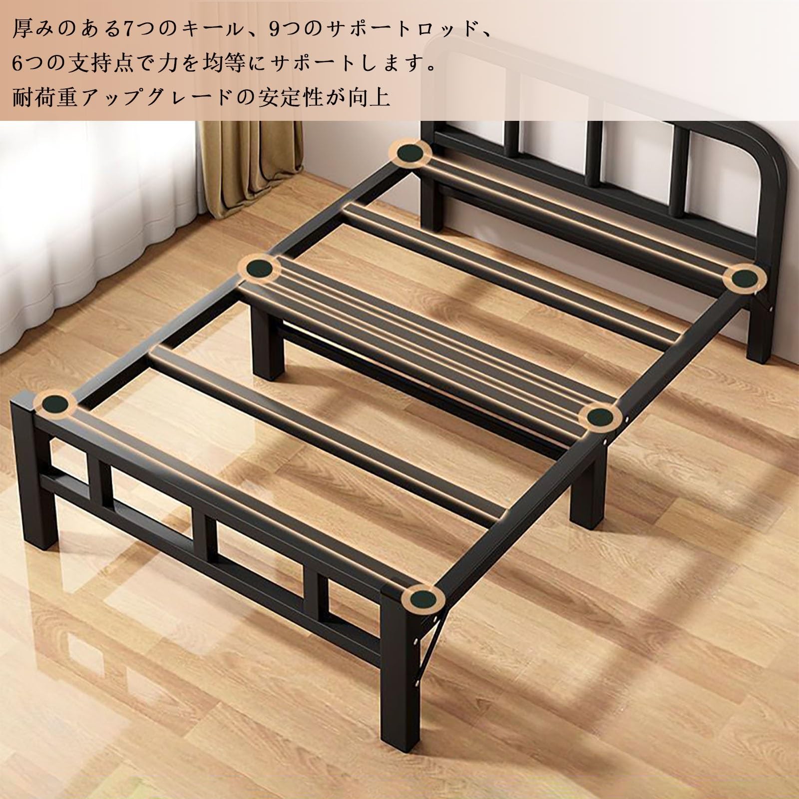 折りたたみベッド ベッド ベッドフレーム 完成品 セミダブル マットレス付き