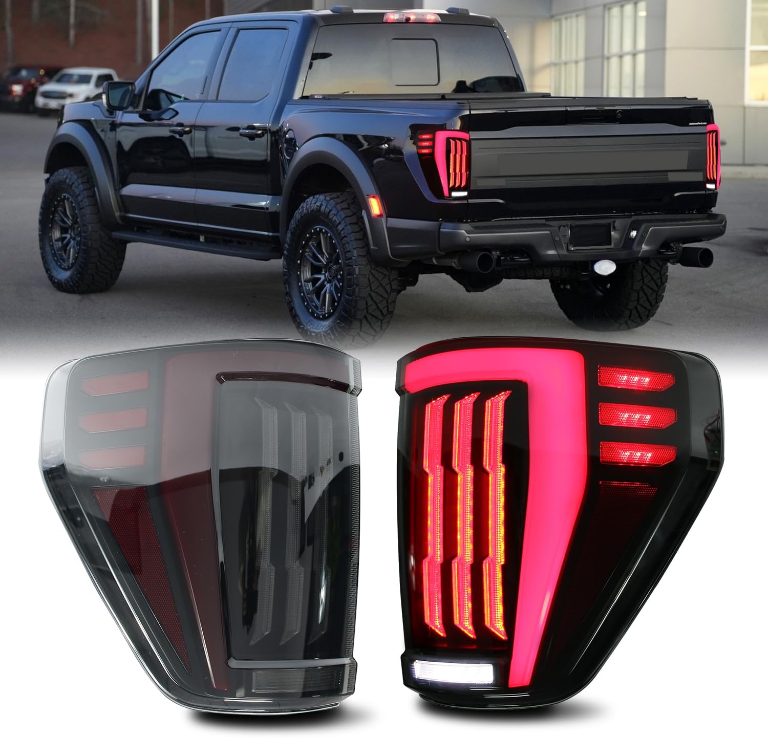 HCMOTIONZLED Tail Lights for Ford F150 F-150 2021 2022 2023 XLT With Blind Spot Detector Pickup Replacement Rear Lamps Assembly Accessary (Fit for XLT Model Only/Cannot Fit BLIS Model)…