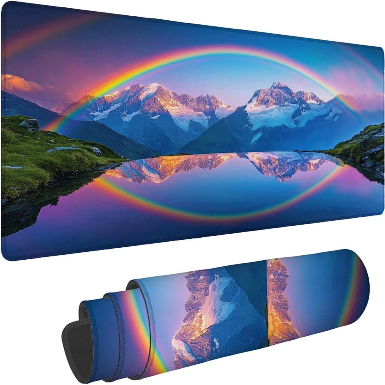 Gamingowa podkładka pod mysz 1200 x 600 x 3 mm, XXL, wodoszczelna, odporna na ścieranie, z przyszytymi krawędziami, niebieska, podkładka na biurko, poprawia prędkość i precyzję, do komputera, biura