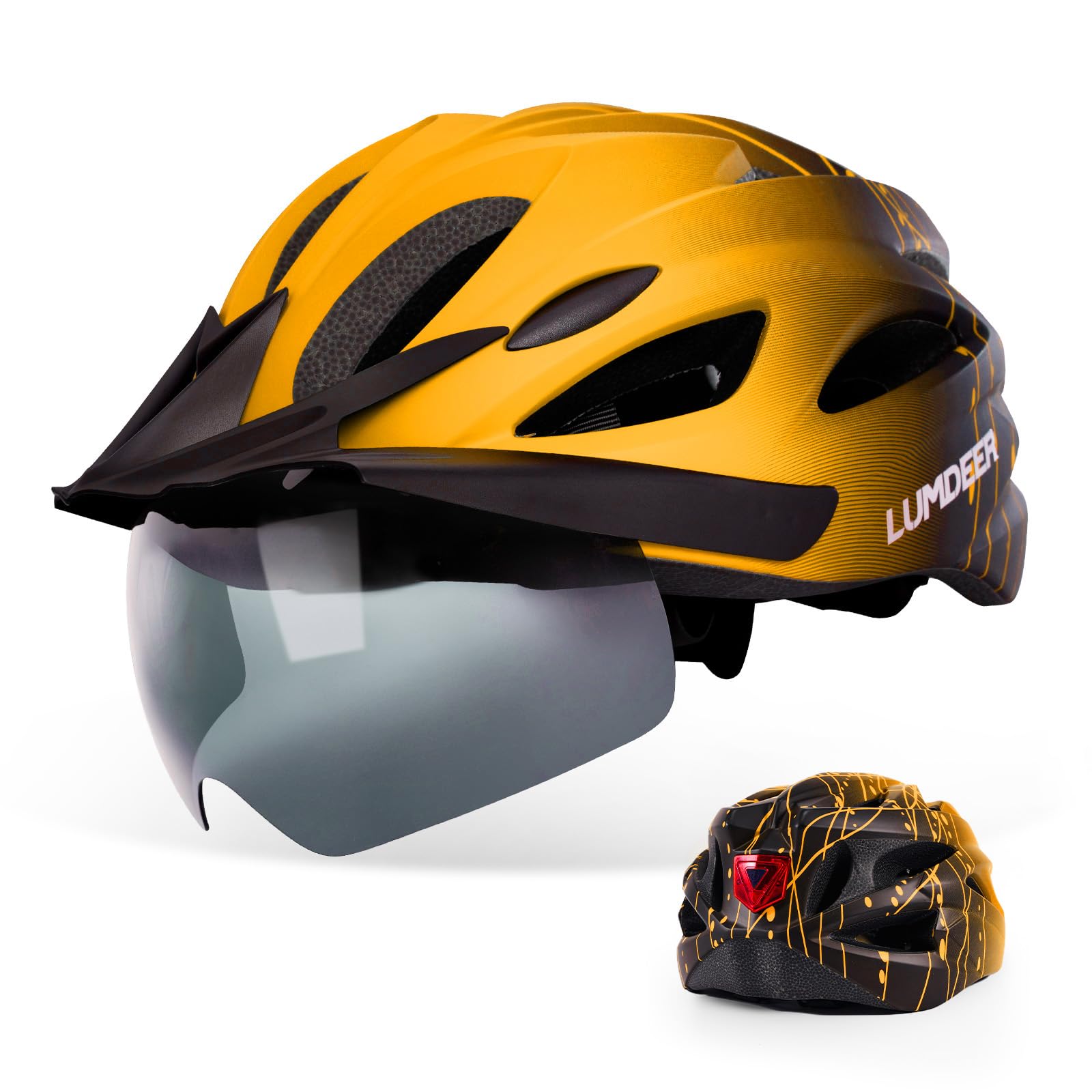 Casco de bicicleta con gafas magnéticas LUMDEER para evitar el viento 8