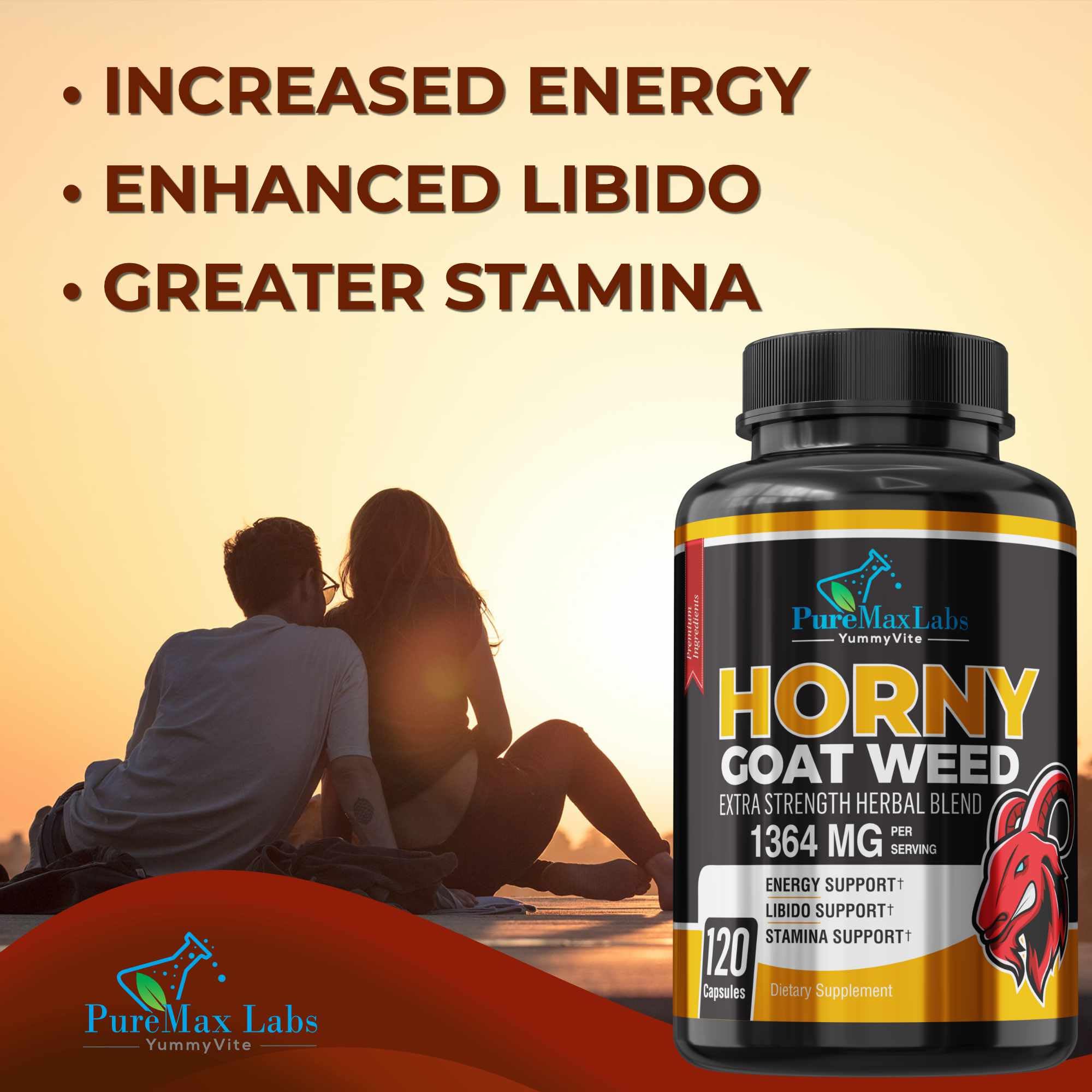 YUMMYVITE Horny Goat Weed Extra Strength Blend, 120 Capsules — Amazon image 4