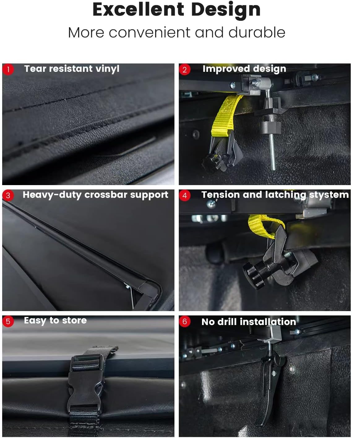 Logan Light Weight Hard Fold for 2017-2023 Honda Ridgeline,Hard Folding Tonneau Cover Compatible with 2017 2018 2019 2020 2021 2022 2023 Honda