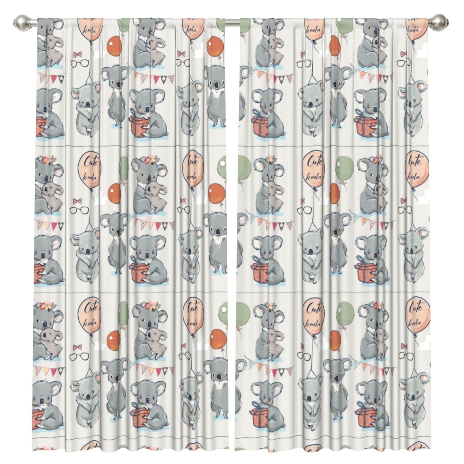 InOmak Koala, 2 Panels Window Curtains 52 x 84 Inch Blackout Curtains for Living Room Bedroom