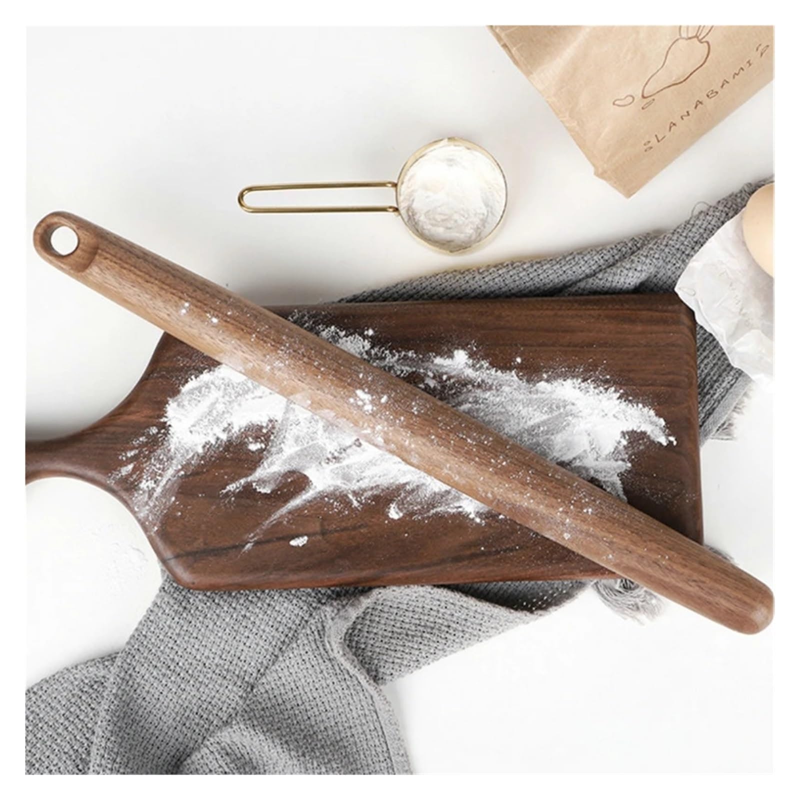 Tragbare Walnuss Rolling Pin for Teig Holz Roller Gebäck Rolle Küche Zubehör(A)