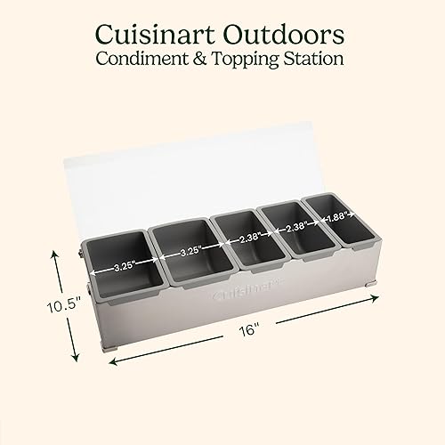 Miniatura 2 de Cuisinart Estación de condimentos y coberturas, 5 recipientes aptos para lavavajillas para coberturas y condimentos, estación versátil de