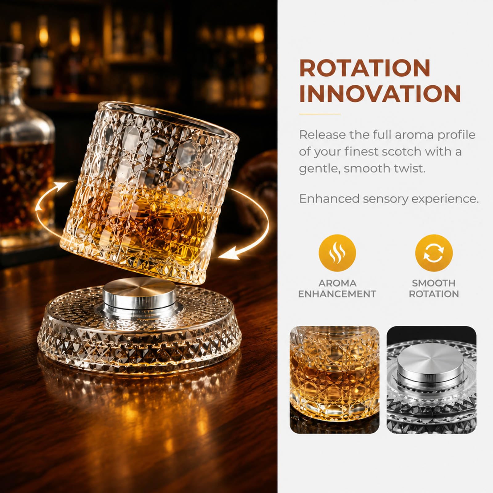 Rotating Whiskey Glass - 360° Aroma Release -7 Rotating Whiskey Glass - 360° Aroma Release -7
