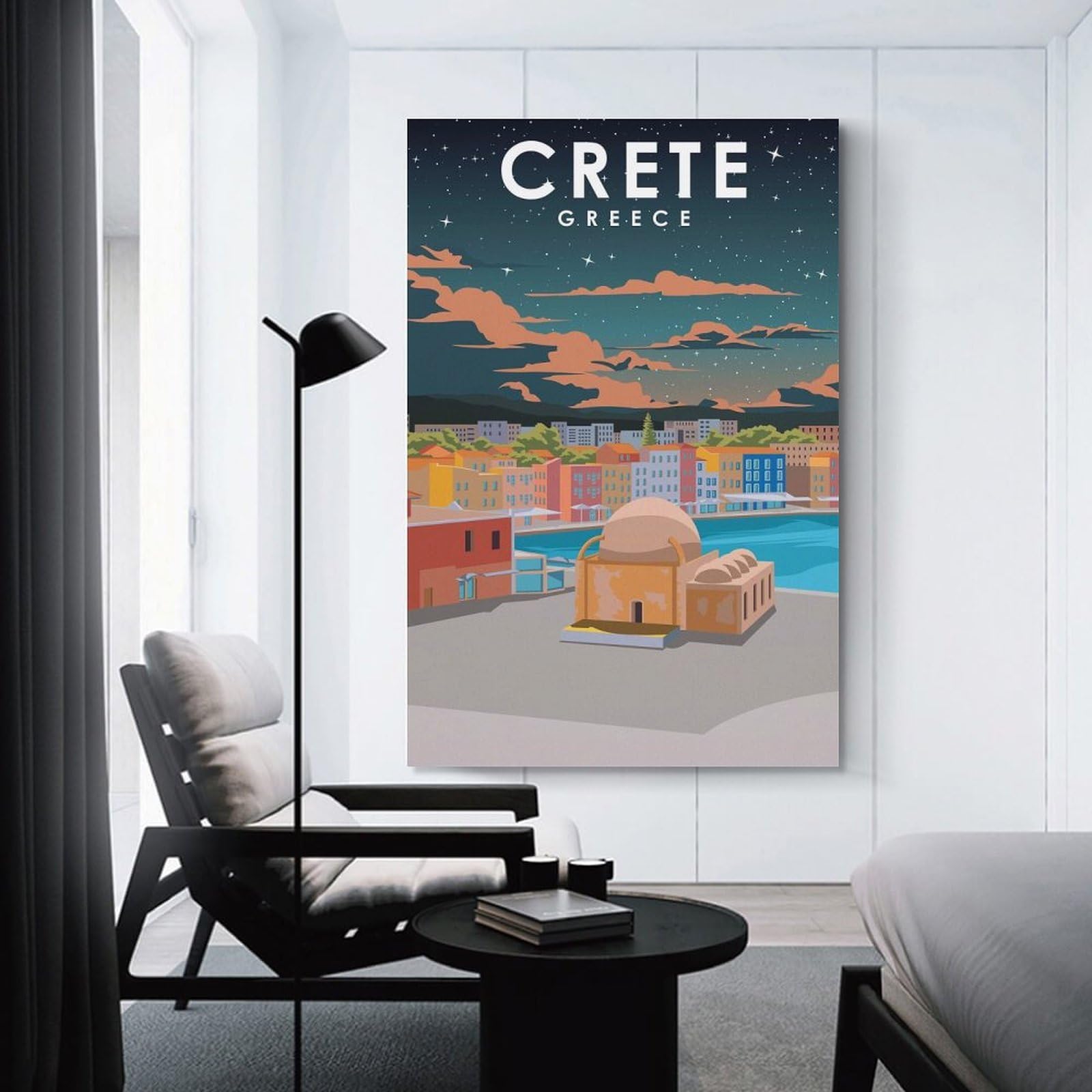 Junmoney Crete Greece Travel Art Wall Decor Canvas Print, 24x36inch(60x90cm), for Small Homes, Bedrooms Or Open Spaces, Wall Decor with Flexible Room Appeal