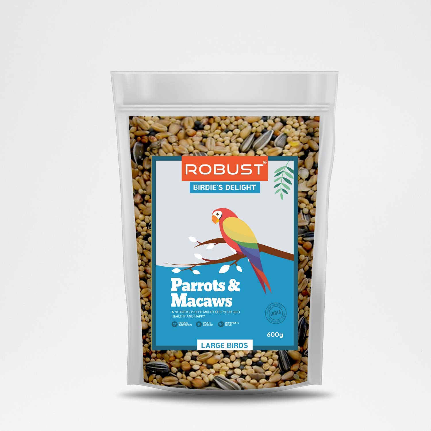 Robust Birdies Delight | Nutritious Bird Food | for Parrots & Macaws | Large Birds | 600g Pack (B085FZ7T9Q) Amazon Price History, Amazon Price Tracker