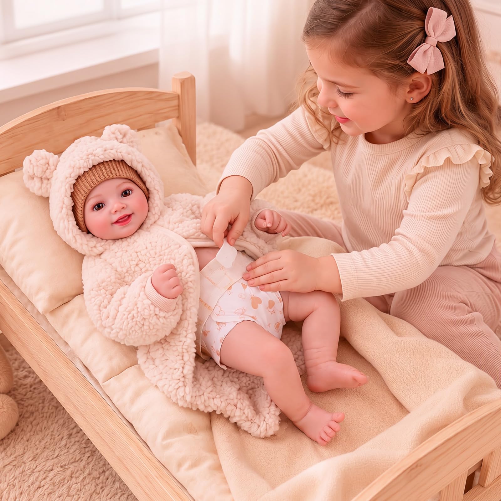 BABESIDE Bambole Reborn Baby Realistica Sunny Girls 17 Pollici