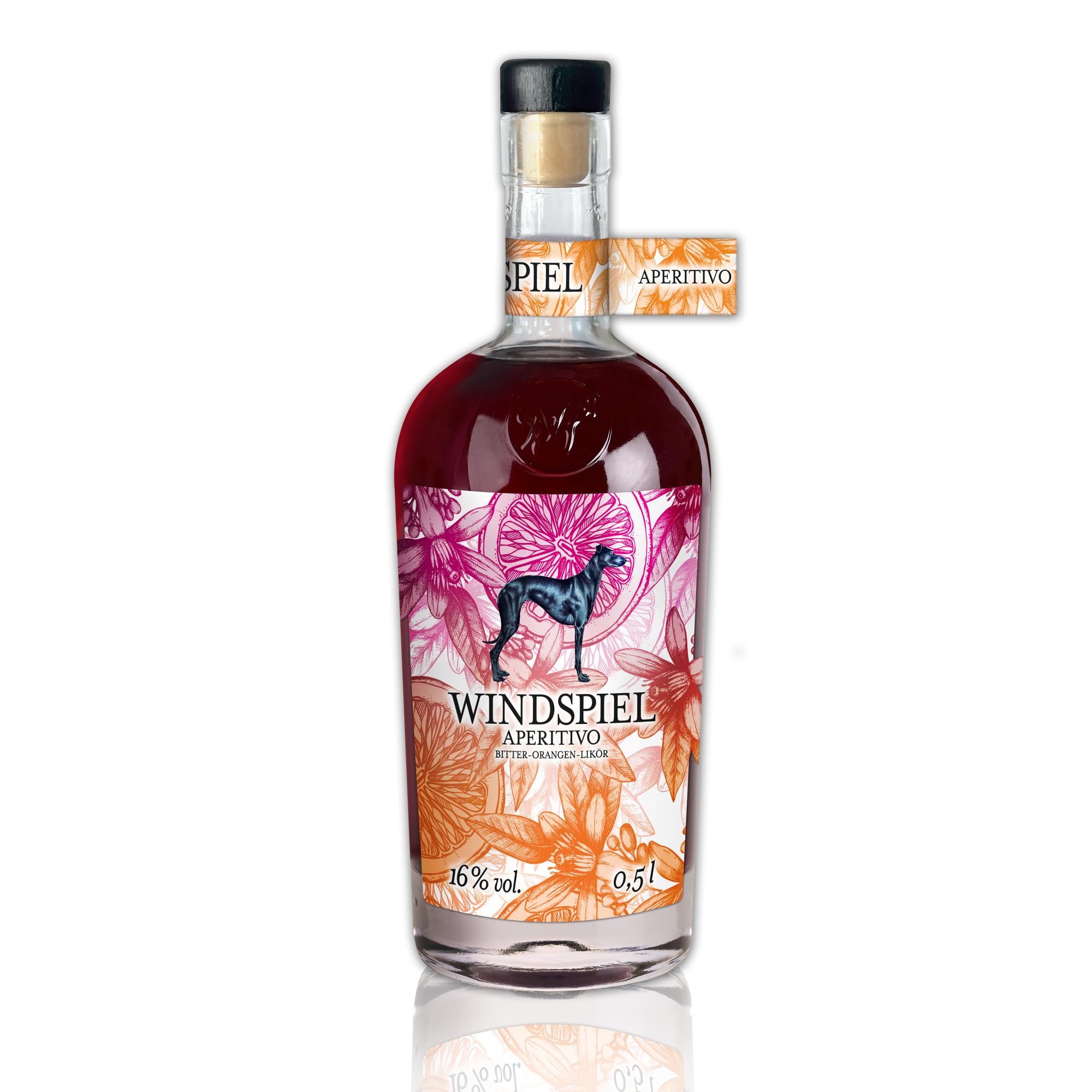 Windspiel Aperitivo - Der Farbwechselnde Aperitif für Magische Momente | Pur oder zum Mixen | Bitter-Orangen-Likör (1 x 0,5l)